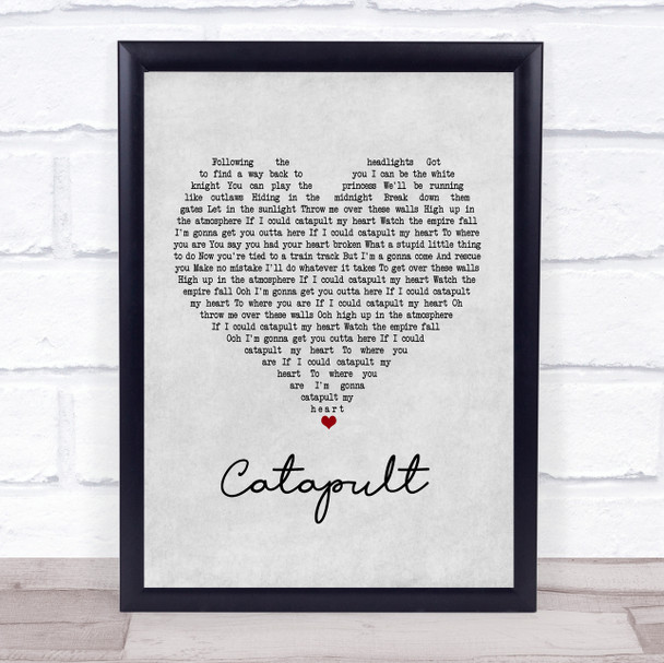 Jack Savoretti Catapult Grey Heart Song Lyric Print