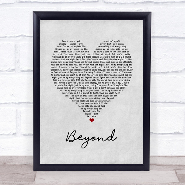 Leon Bridges Beyond Grey Heart Song Lyric Print
