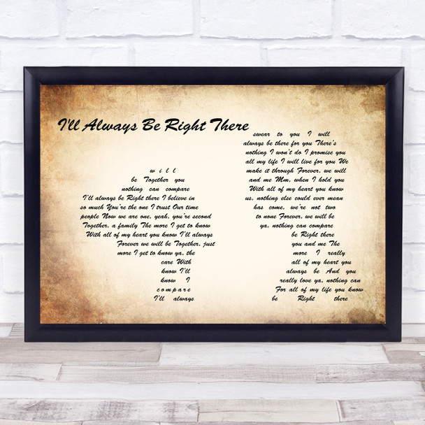 Bryan Adams I'll Always Be Right There Man Lady Couple Song Lyric Print