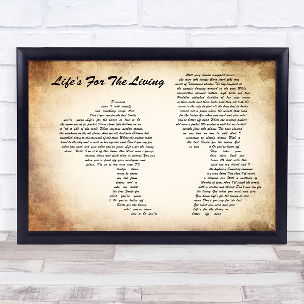 Passenger Life's For The Living Man Lady Couple Song Lyric Print