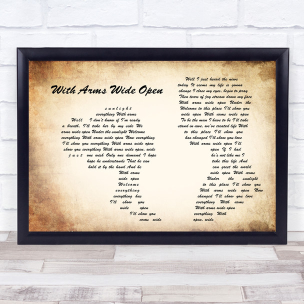 Creed With Arms Wide Open Man Lady Couple Song Lyric Print