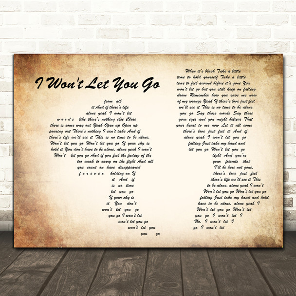 James Morrison I Won't Let You Go Man Lady Couple Song Lyric Print