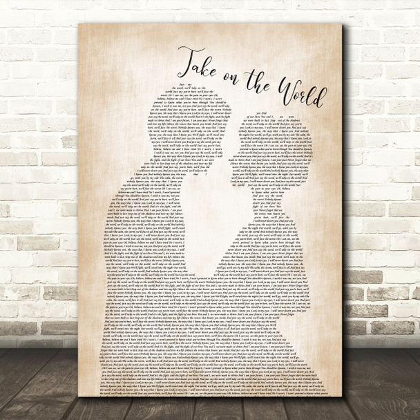 You Me At Six Take on the World Man Lady Bride Groom Wedding Song Lyric Print