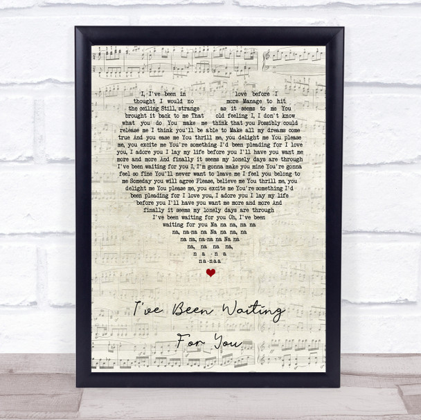 ABBA I've Been Waiting For You Script Heart Song Lyric Print