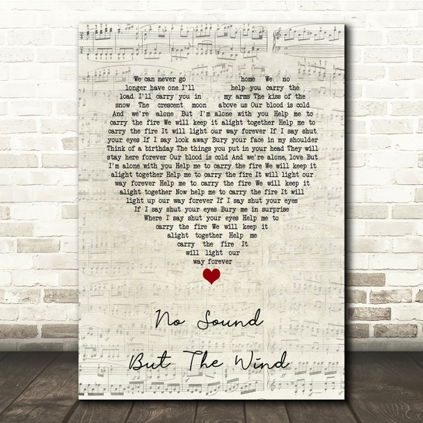 Editors No Sound But The Wind Script Heart Song Lyric Print