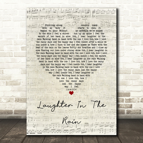 Neil Sedaka Laughter In The Rain Script Heart Song Lyric Print