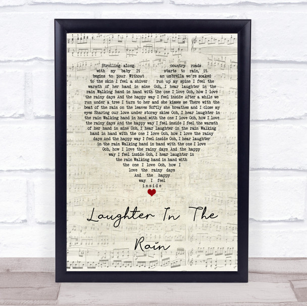 Neil Sedaka Laughter In The Rain Script Heart Song Lyric Print