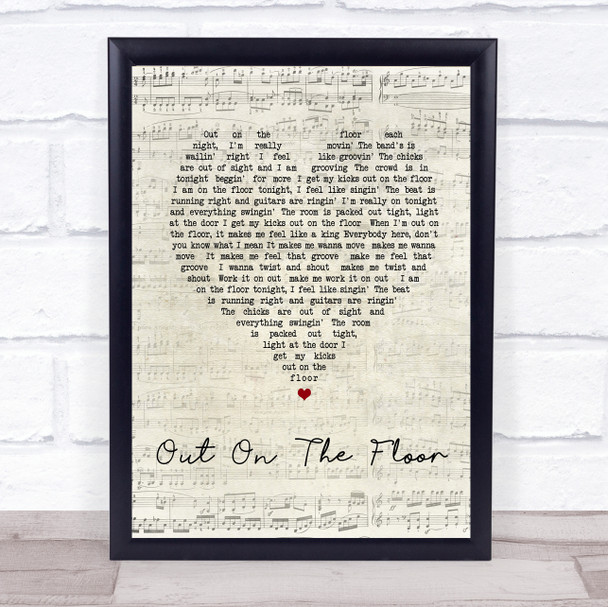 Dobie Gray Out On The Floor Script Heart Song Lyric Print