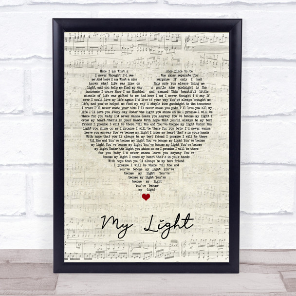 Sully Erna My Light Script Heart Song Lyric Print