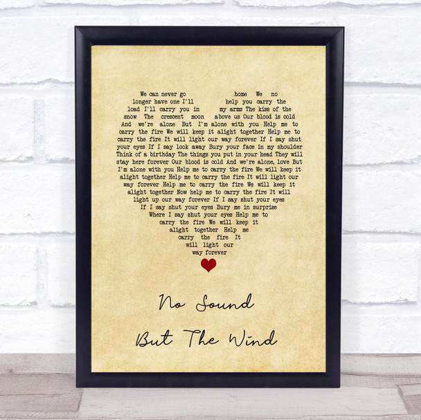 Editors No Sound But The Wind Vintage Heart Song Lyric Print