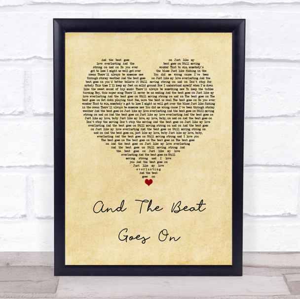 The Whispers And The Beat Goes On Vintage Heart Song Lyric Print