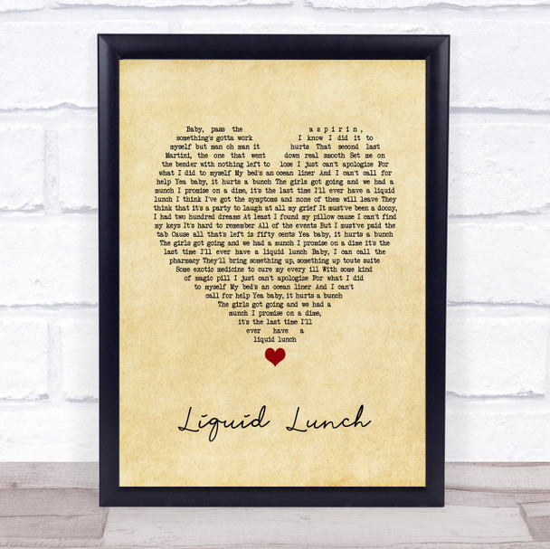 Caro Emerald Liquid Lunch Vintage Heart Song Lyric Print