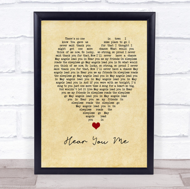 Jimmy Eat World Hear You Me Vintage Heart Song Lyric Print