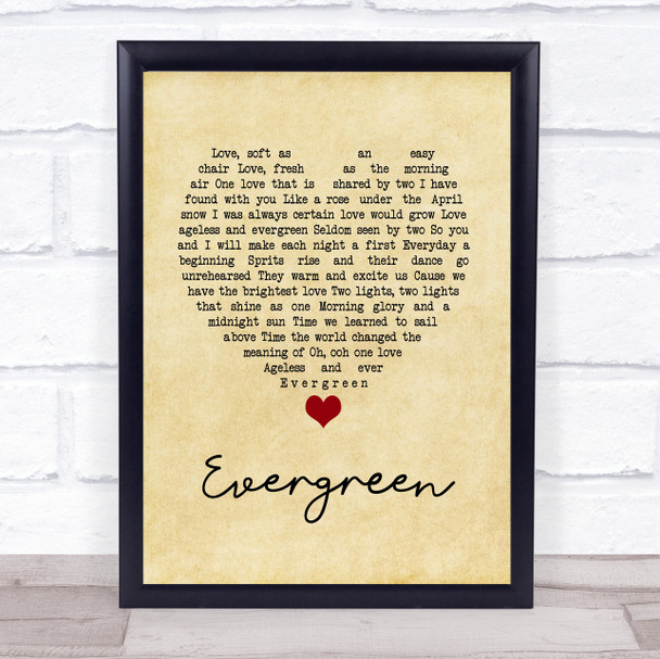 Luther Vandross Evergreen Vintage Heart Song Lyric Print
