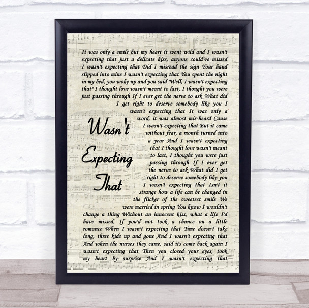 Jamie Lawson Wasn't Expecting That Vintage Script Song Lyric Print