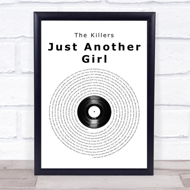 The Killers Just Another Girl Vinyl Record Song Lyric Print