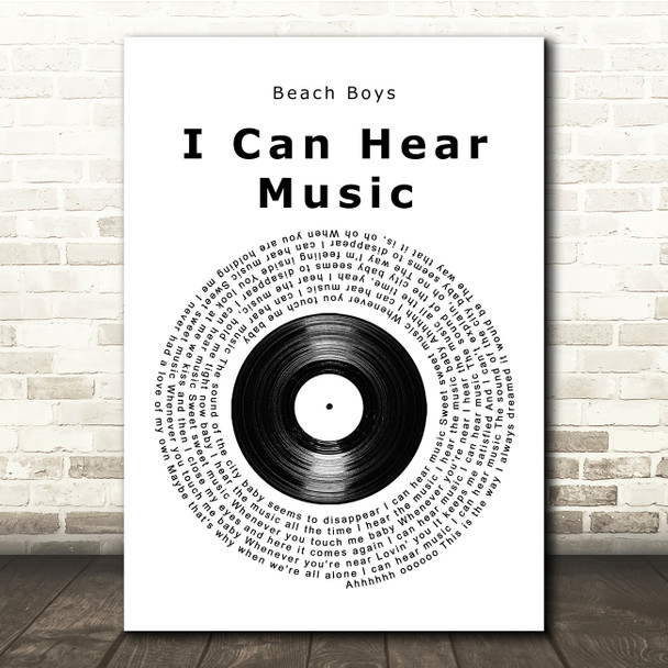 Beach Boys I can hear music Vinyl Record Song Lyric Print
