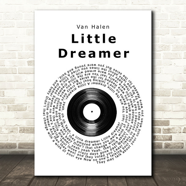 Van Halen Little Dreamer Vinyl Record Song Lyric Print