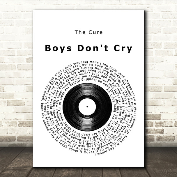 The Cure Boys Don't Cry Vinyl Record Song Lyric Print