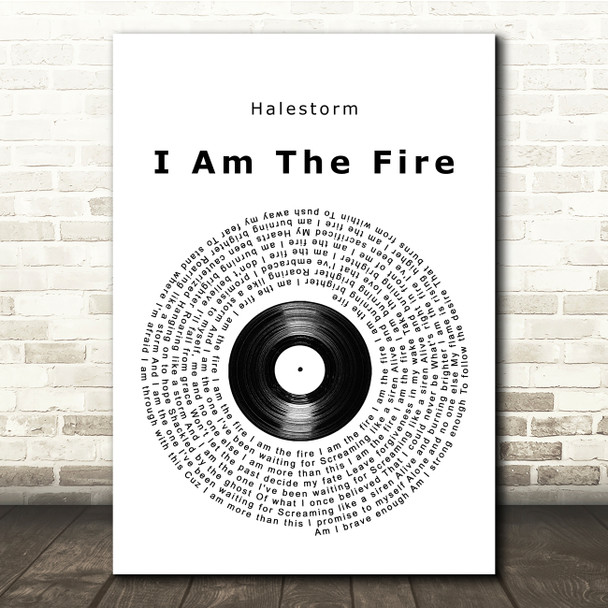 Halestorm I Am The Fire Vinyl Record Song Lyric Print