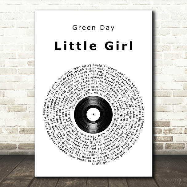 Green Day Little Girl Vinyl Record Song Lyric Print