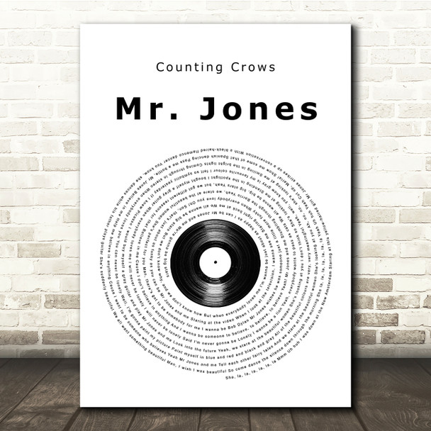 Counting Crows Mr. Jones Vinyl Record Song Lyric Print