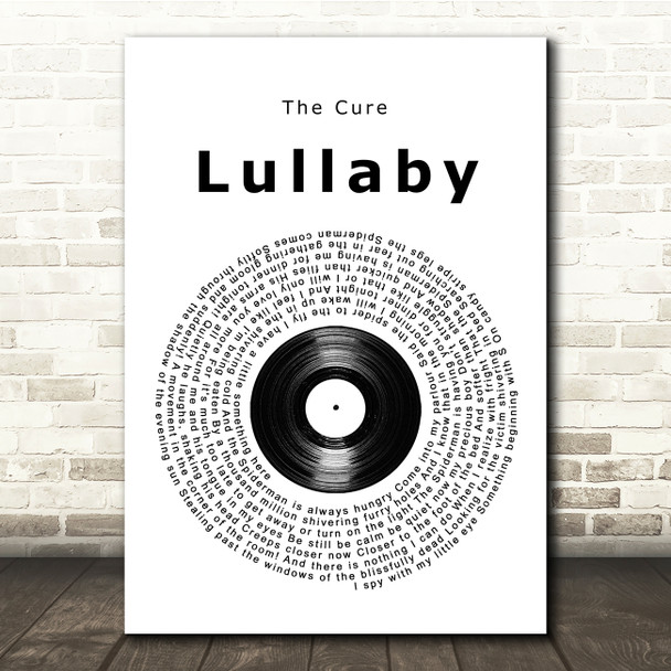 The Cure Lullaby Vinyl Record Song Lyric Print