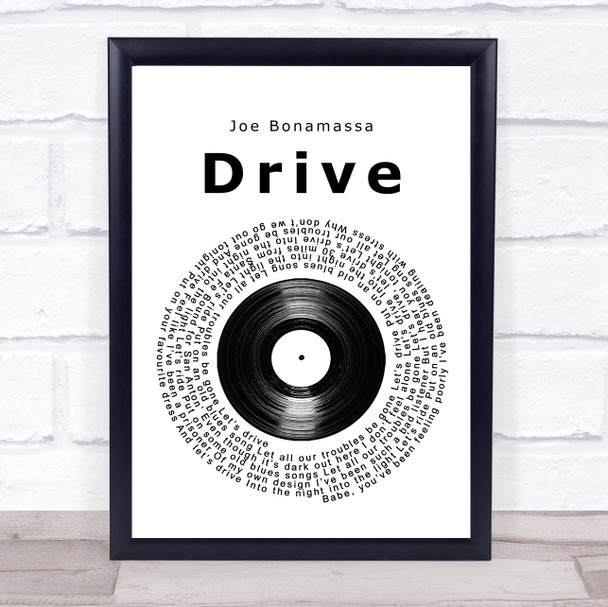 Joe Bonamassa Drive Vinyl Record Song Lyric Print