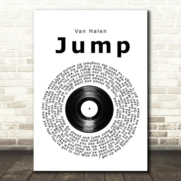 Van Halen Jump Vinyl Record Song Lyric Print