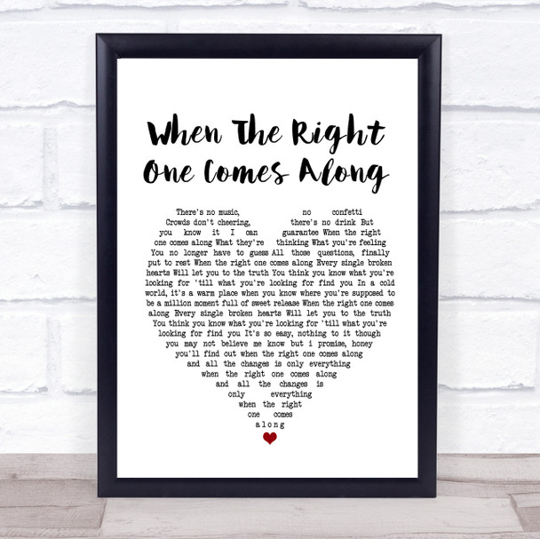 Clare Bowen & Sam Palladio When The Right One Comes Along White Heart Lyric Print
