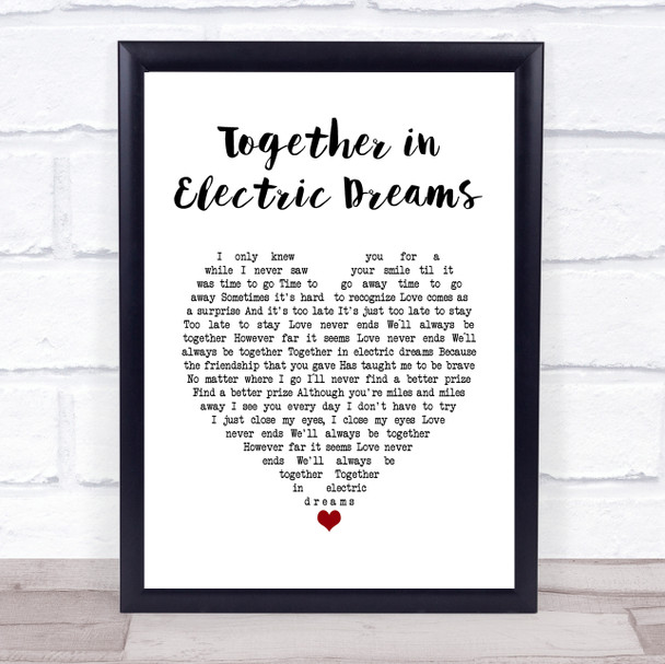 Philip Oakey & Giorgio Moroder Together in Electric Dreams White Heart Lyric Print