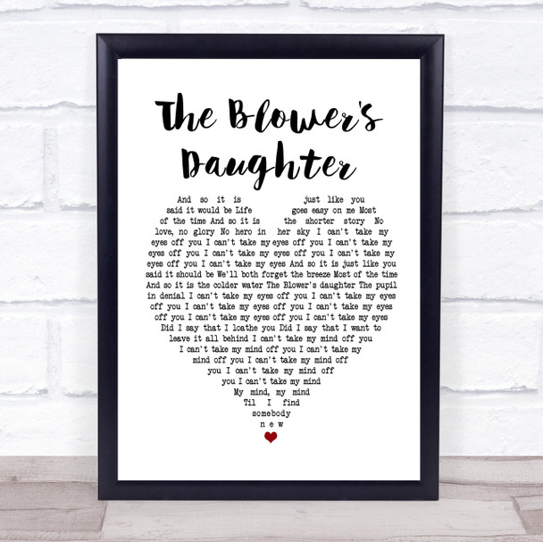 Damien Rice The Blower's Daughter White Heart Song Lyric Print