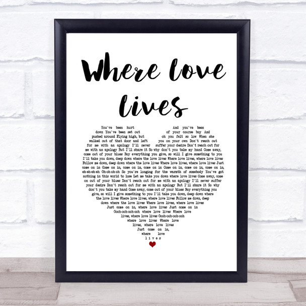 Alison Limerick Where Love Lives White Heart Song Lyric Print