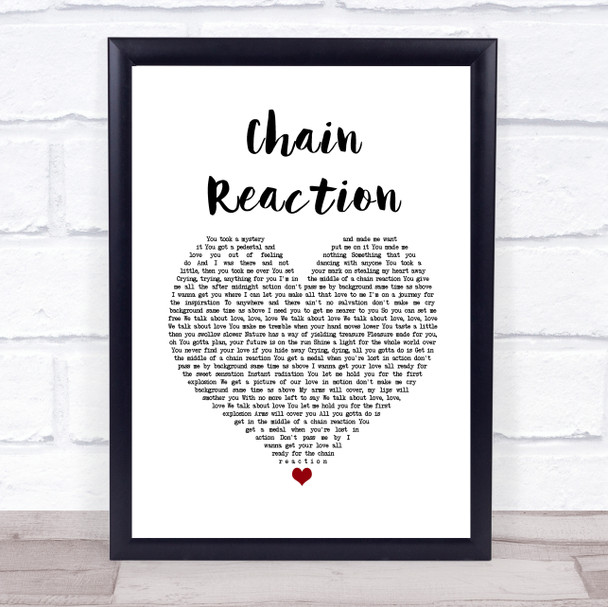 Diana Ross Chain Reaction White Heart Song Lyric Print