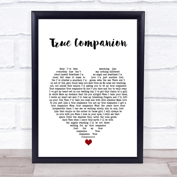 Marc Cohn True Companion White Heart Song Lyric Print