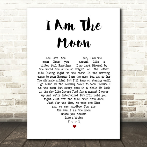 The White Buffalo I Am The Moon White Heart Song Lyric Print