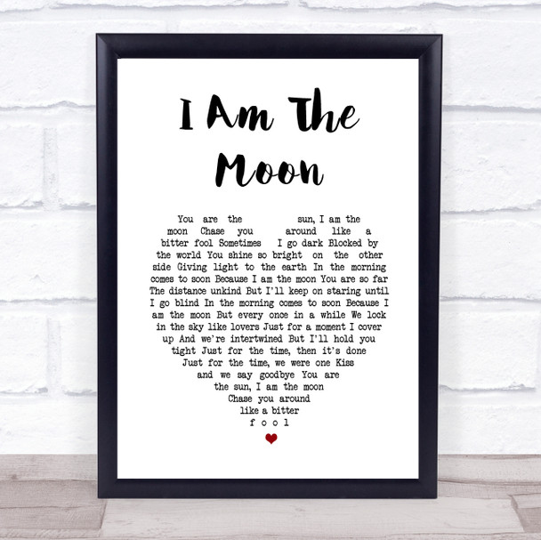 The White Buffalo I Am The Moon White Heart Song Lyric Print