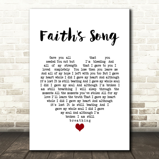 Amy Wadge Faith's Song White Heart Song Lyric Print