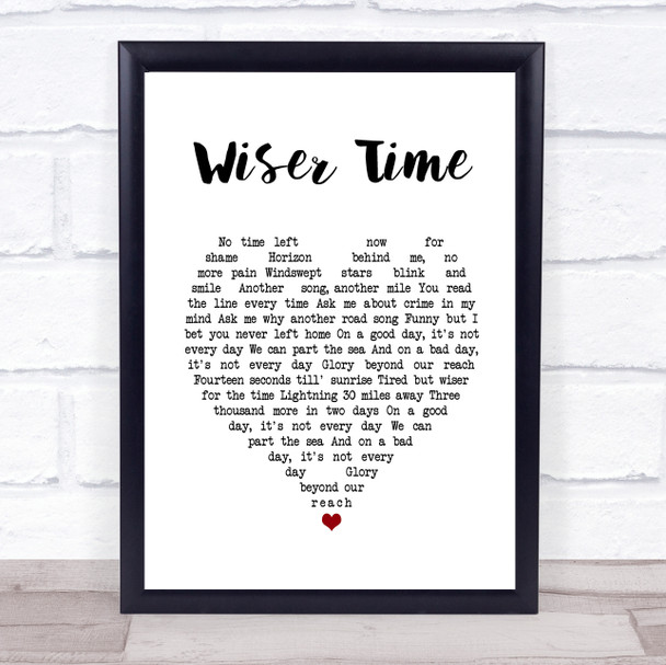 The Black Crowes Wiser Time White Heart Song Lyric Print