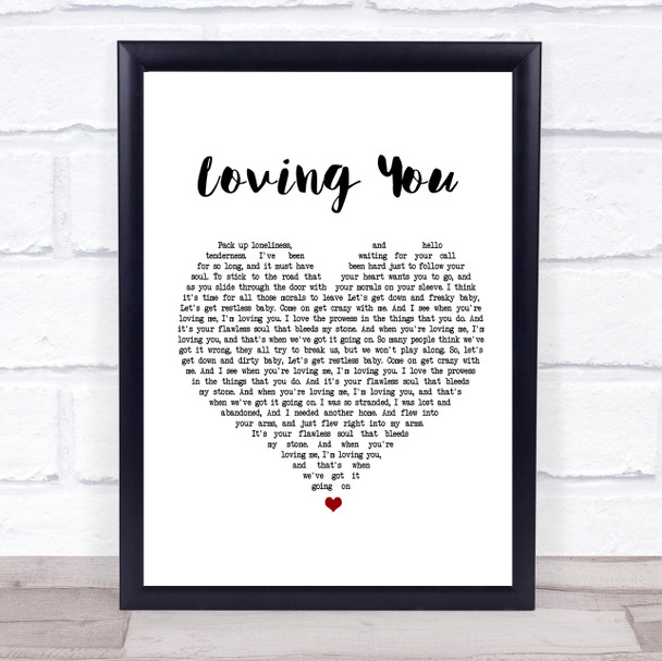 Paolo Nutini Loving You White Heart Song Lyric Print