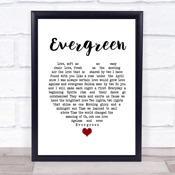 Luther Vandross Evergreen White Heart Song Lyric Print
