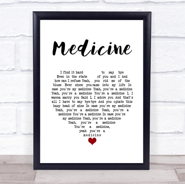 The 1975 Medicine White Heart Song Lyric Print