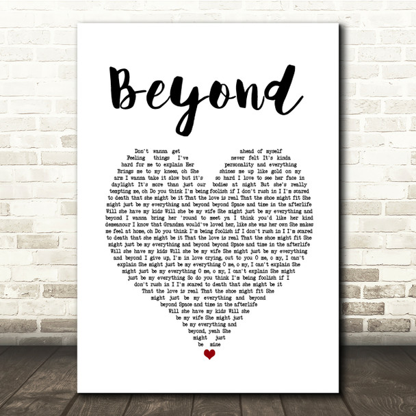 Leon Bridges Beyond White Heart Song Lyric Print