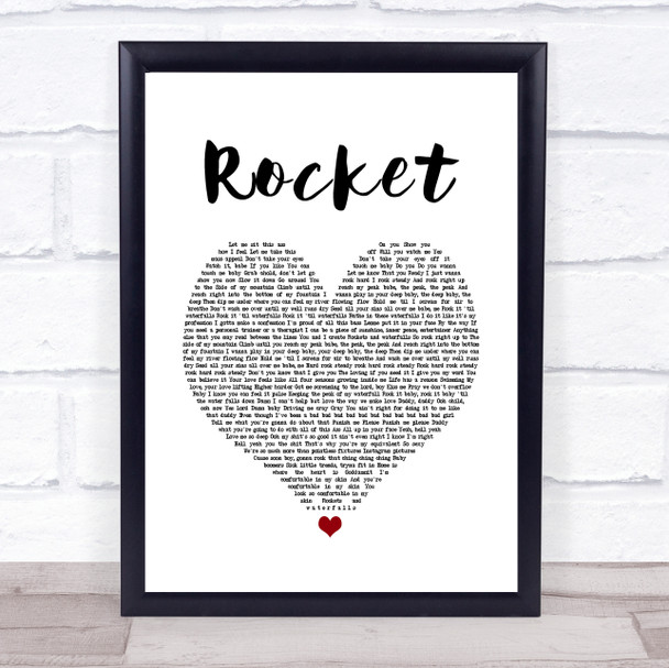 Beyoncé Rocket White Heart Song Lyric Print