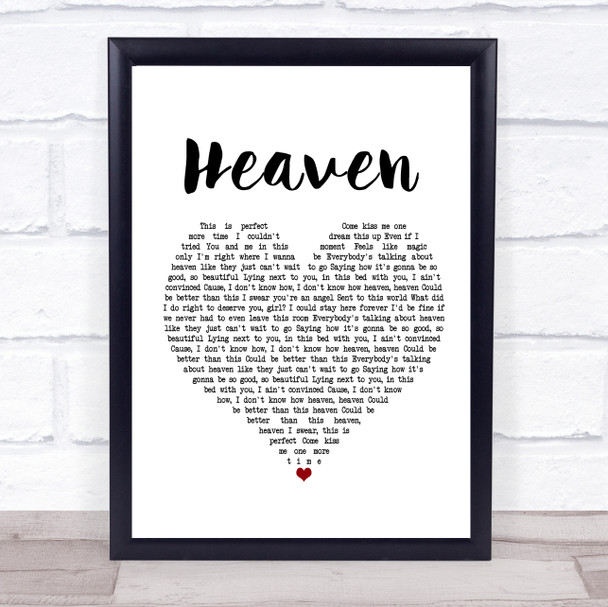 Kane Brown Heaven White Heart Song Lyric Print