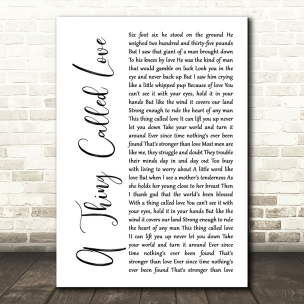 Johnny Cash A Thing Called Love White Script Song Lyric Print