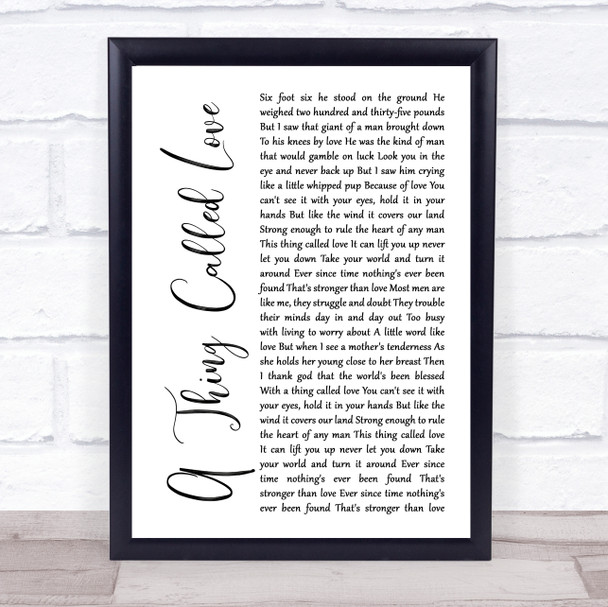 Johnny Cash A Thing Called Love White Script Song Lyric Print