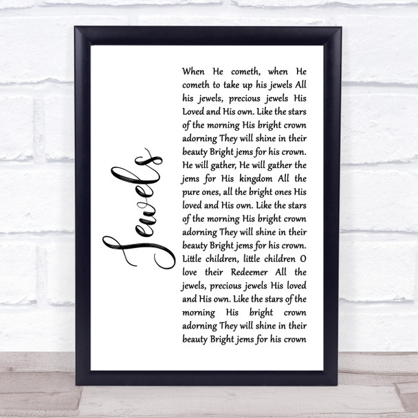 Alison Krauss and the Cox Family Jewels White Script Song Lyric Print