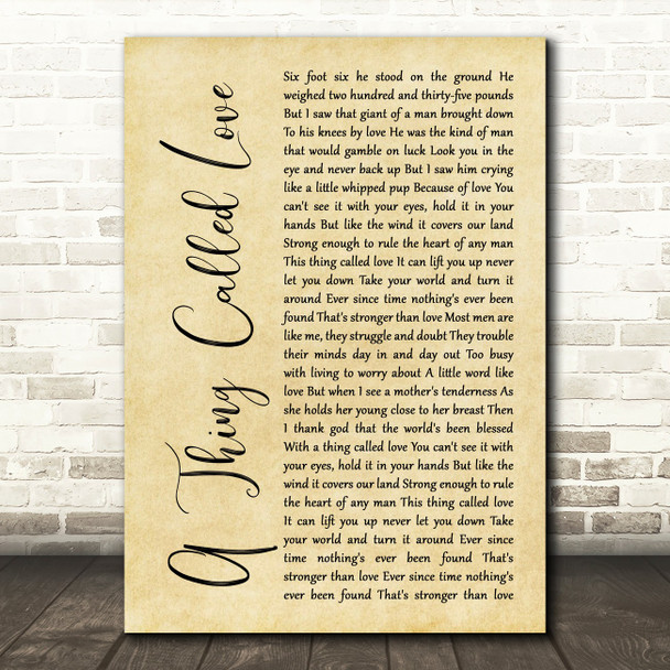Johnny Cash A Thing Called Love Rustic Script Song Lyric Print