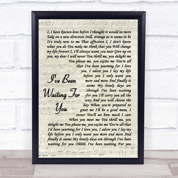 ABBA I've Been Waiting For You Vintage Script Song Lyric Print